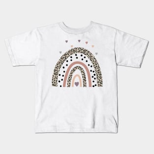 Leopard print rainbow Kids T-Shirt